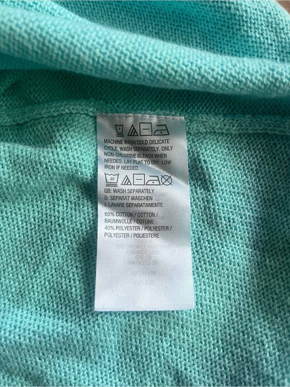 Belle by Kim Gravel Aqua 'BEACH' Scoop Neck Sweater - Picture 3 of 3